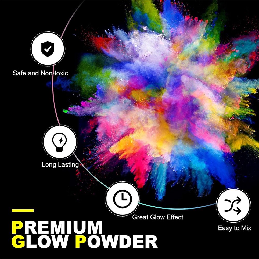 Timesrui Glow in The Dark Pigment Powder, Colorful Resin Dye for Epoxy Resin Art Paint Art DIY Crafts Non-Toxic Skin Safe