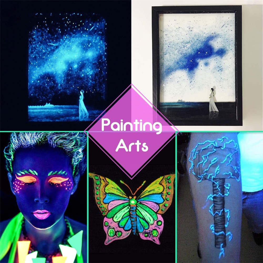 Timesrui Glow in The Dark Pigment Powder, Colorful Resin Dye for Epoxy Resin Art Paint Art DIY Crafts Non-Toxic Skin Safe
