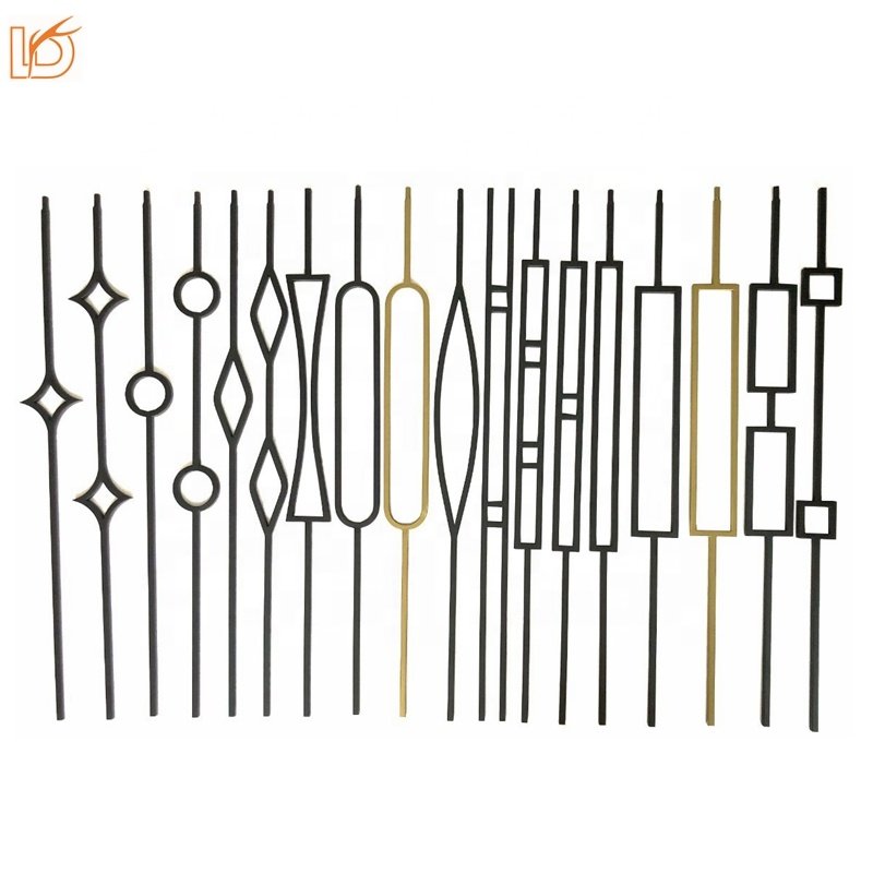 LD Metal AALTO Series Indoor Stair Railing Popular Wrought Iron Spindles Modern Design 1/2" Sq. Hollow x 44"