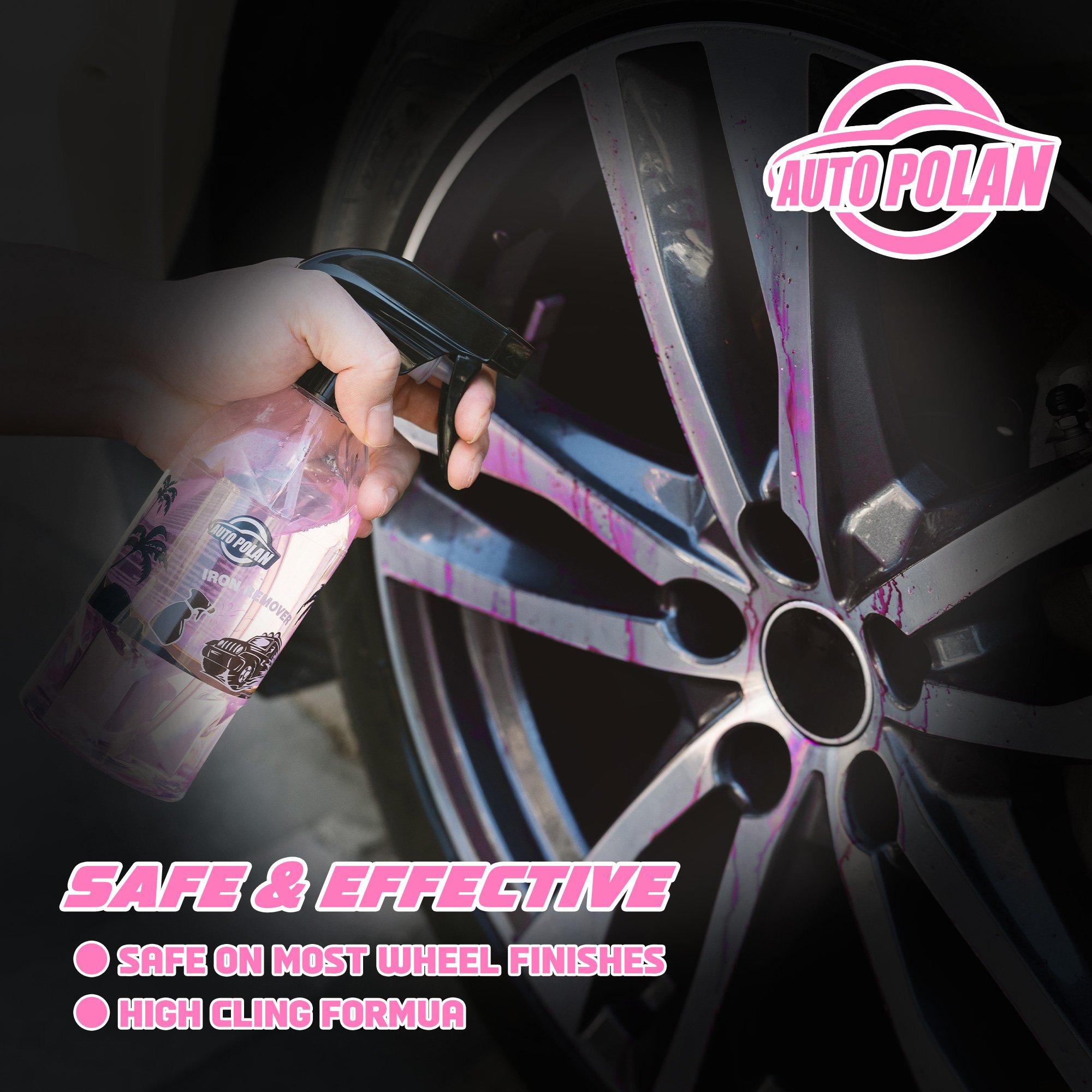 wholesale supply of iron powder remover customized sample 500ml spray for car wash