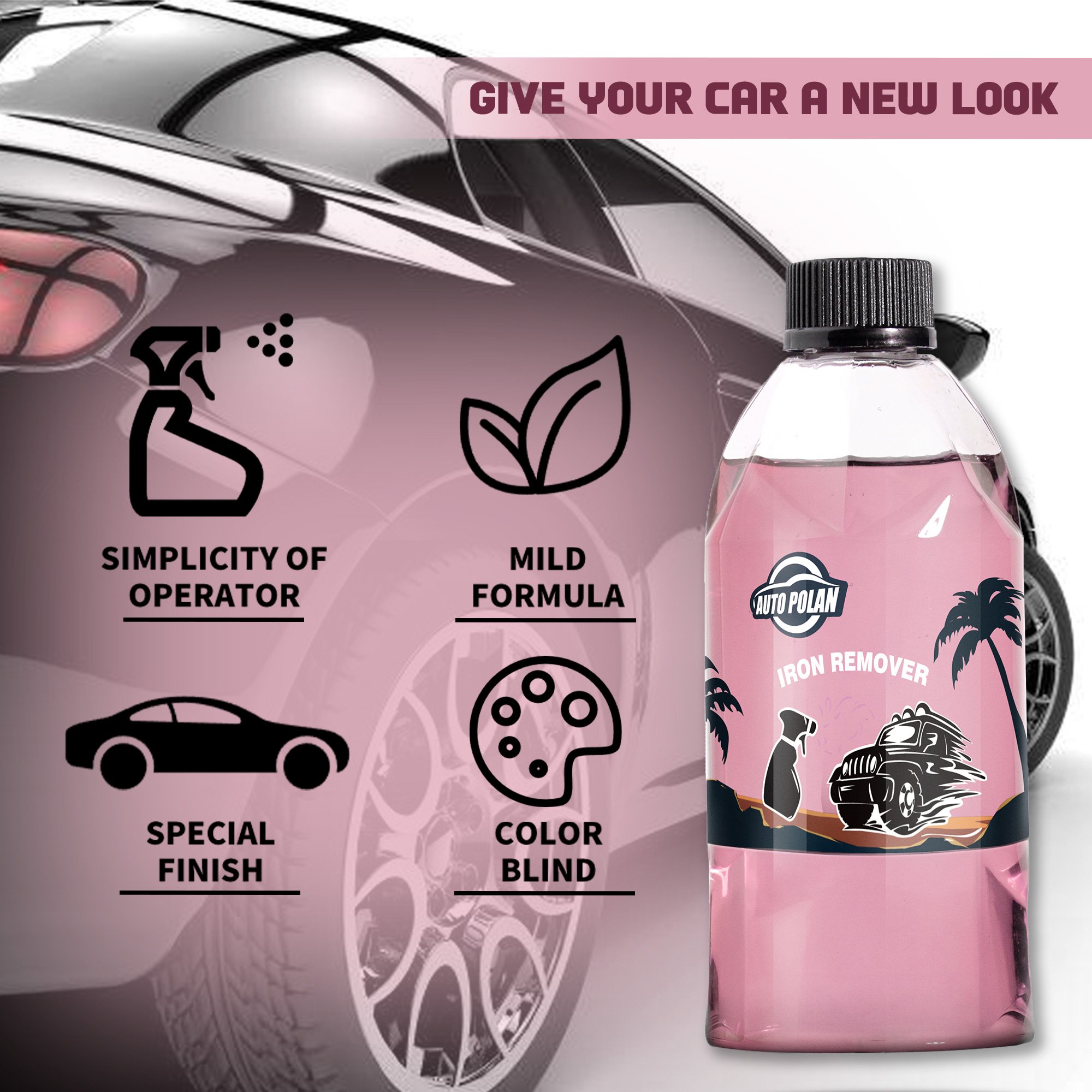 wholesale supply of iron powder remover customized sample 500ml spray for car wash