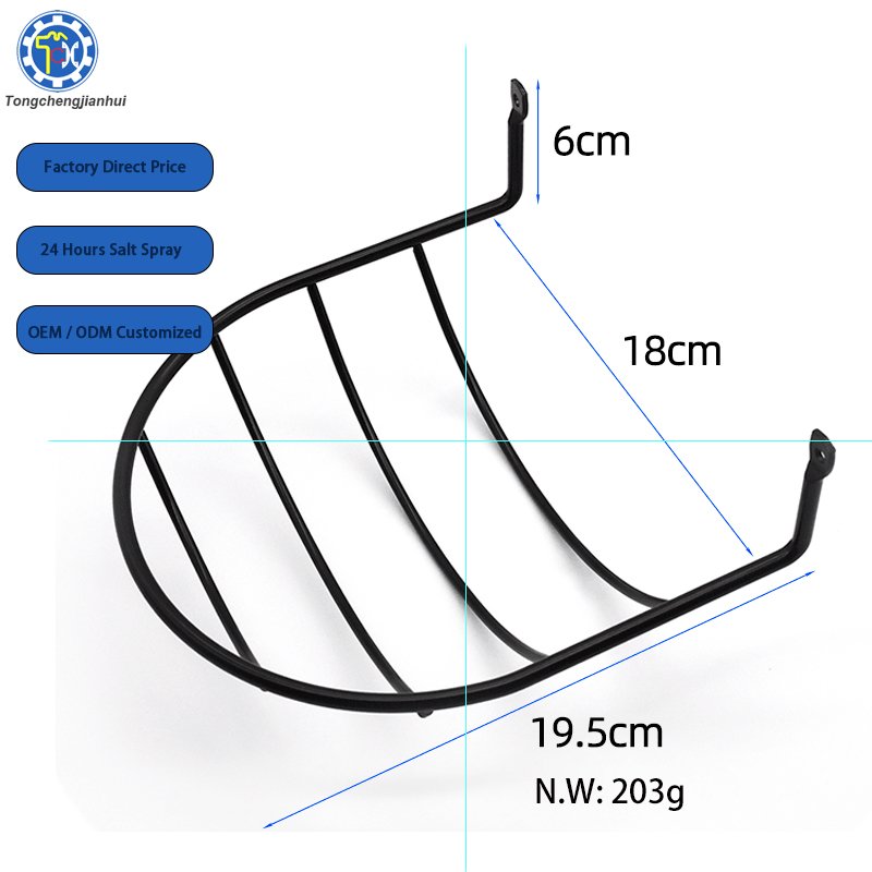Wall Mounted Design Heavy Duty Powder Coated Wrought Iron Metal Wire Bent Forming and Welding Spring Rack For Cap Holder