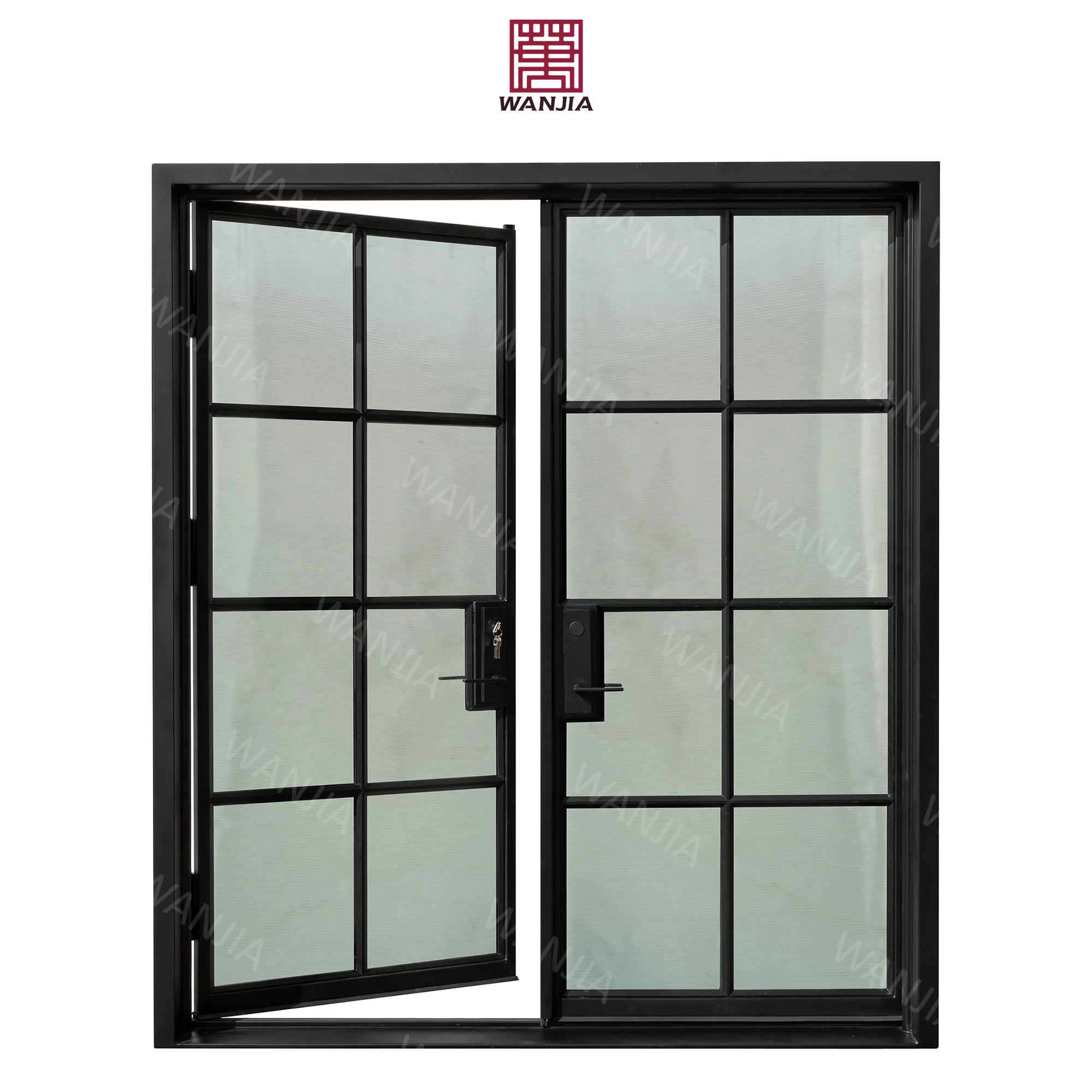 Eco friendly exterior entrance door Integrity supplier anti rust wrought iron door for houses french front doors