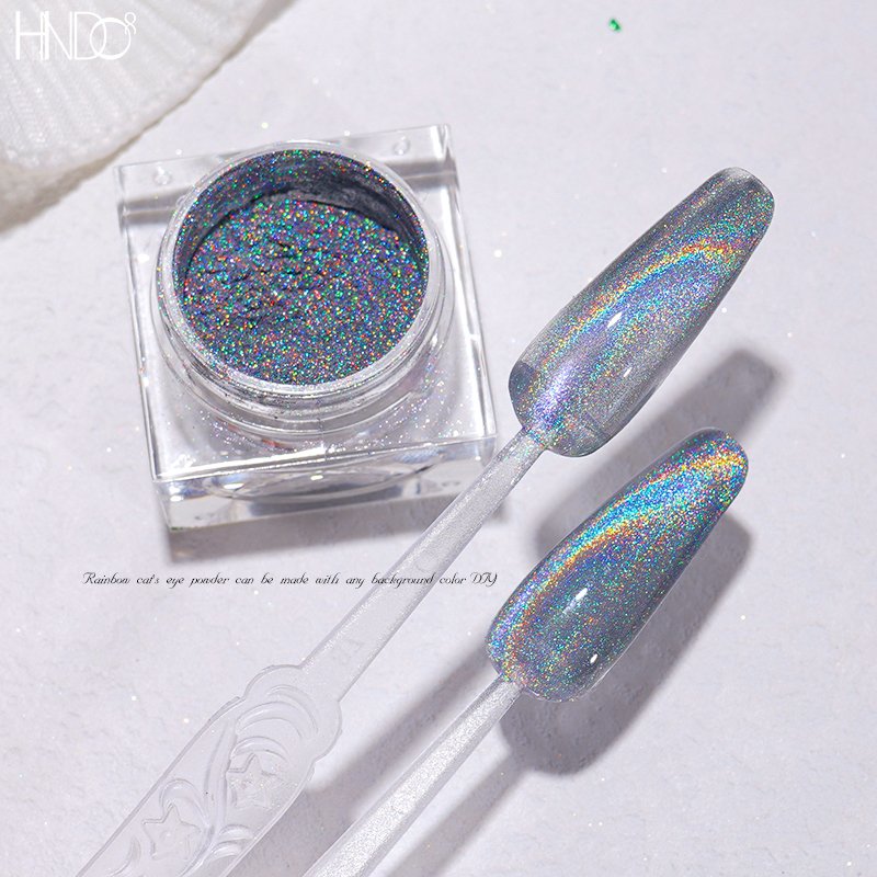 Holographic Rainbow Effect Holographic Unicorn Cateye Chrome Powder Mirror nail powder