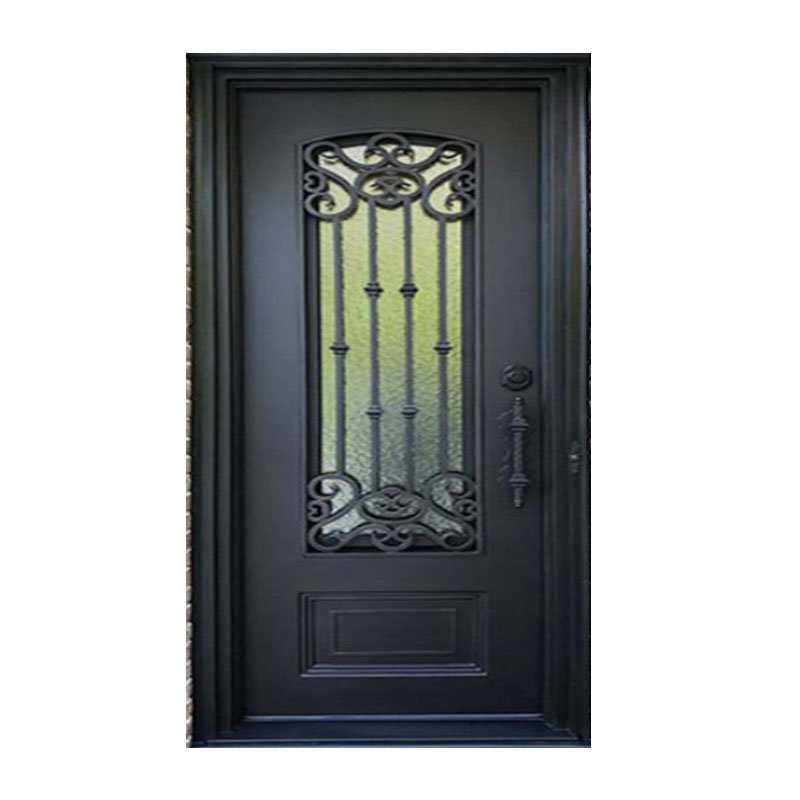 Factory price 36"x 82" Wrought steel iron security arch door design for Home Entry Door