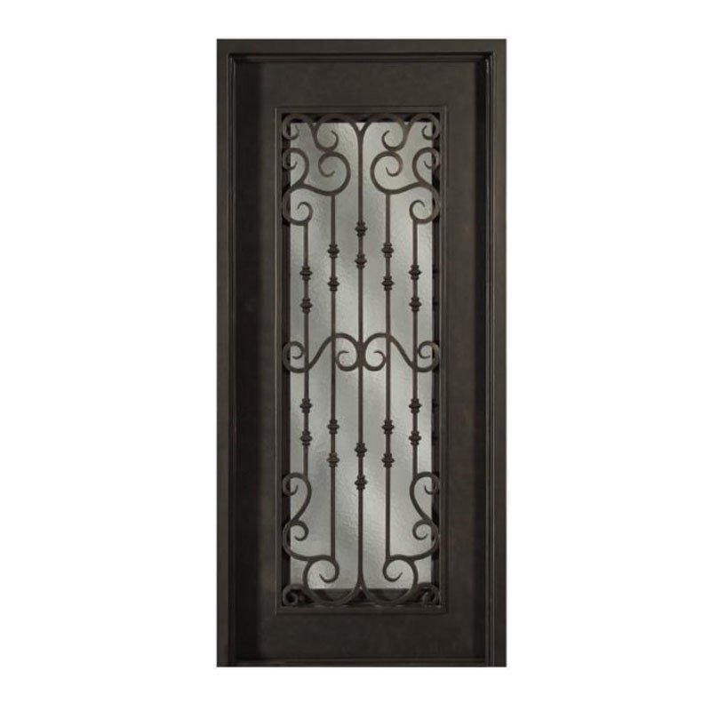 Factory price 36"x 82" Wrought steel iron security arch door design for Home Entry Door