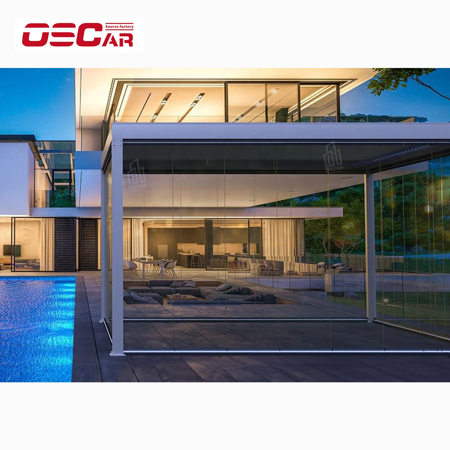 Install Easily Outdoor Waterproof Aluminum Pergola Motorized Roof Retractable Adjustable Louvered Roof Bioclimatic Pergola