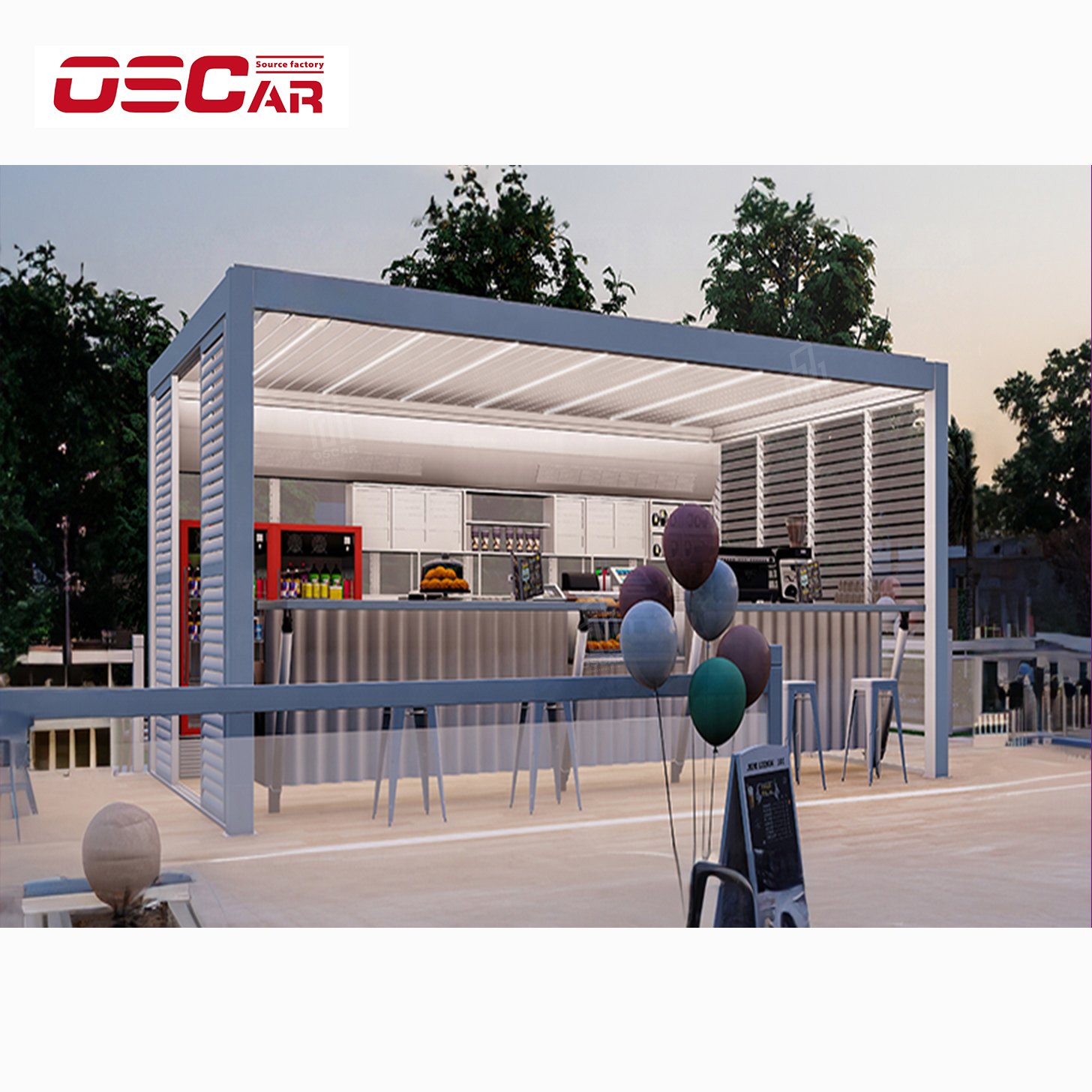 Install Easily Outdoor Waterproof Aluminum Pergola Motorized Roof Retractable Adjustable Louvered Roof Bioclimatic Pergola