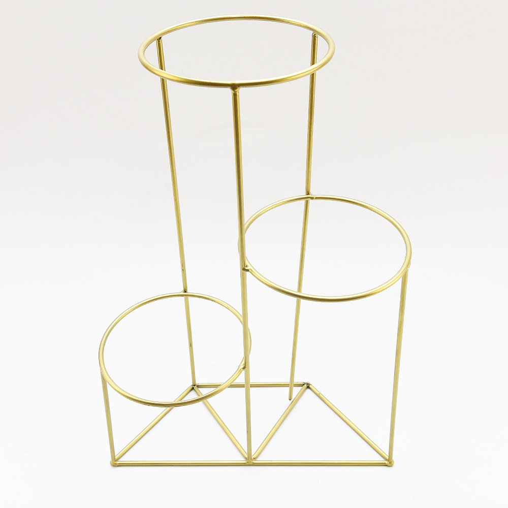 Custom Outdoor Garden Tiered Iron Flower Plant Pot Stand With 3 Flower Pot