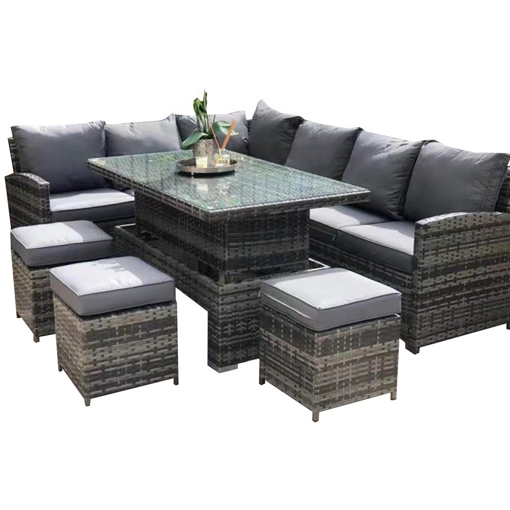 9seater rattan garden dining set with rising table garden corner sofa with rising table