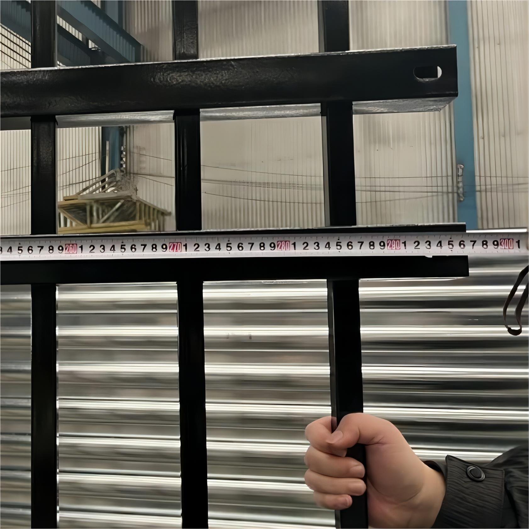 Best price steel picket fence new design wrought iron metal fence flat top black powder coated steel fence panel for selling