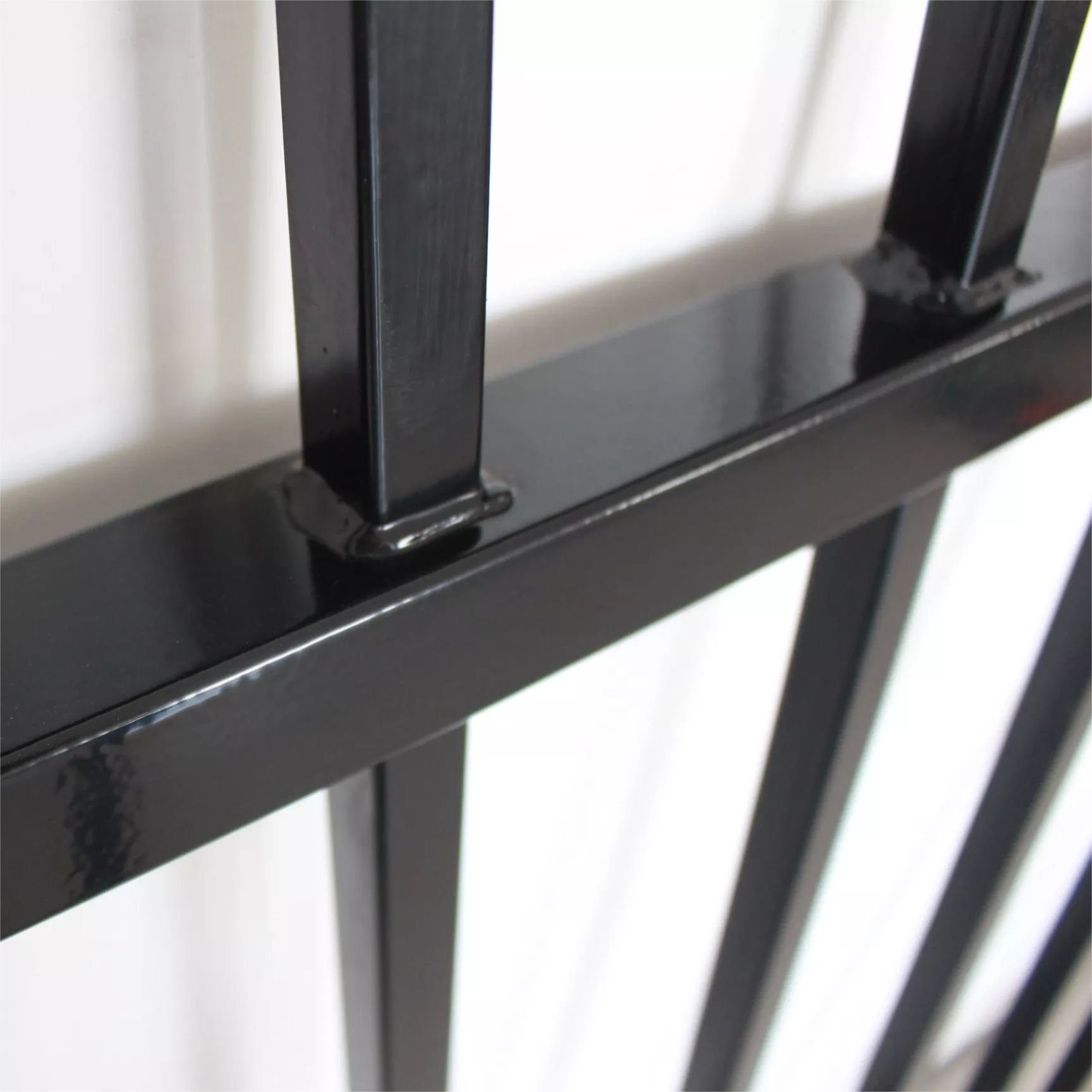 Best price steel picket fence new design wrought iron metal fence flat top black powder coated steel fence panel for selling