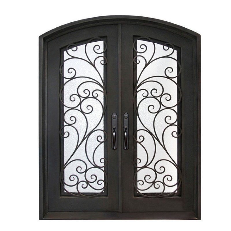 Luxury double arch design wrought iron security door house main entry door