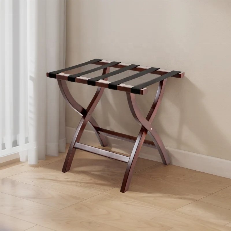 H021 Durable Metal Steel Folding Luggage Racks Powder Coated Stand for Guest Bedroom Hospitality Supply Hotel Furniture