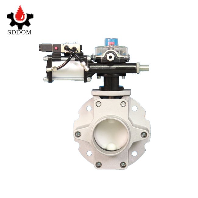 compact electrical 220v24v electric plastic pneumatic wafer type butterfly valve for all kinds of powder