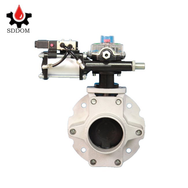 compact electrical 220v24v electric plastic pneumatic wafer type butterfly valve for all kinds of powder