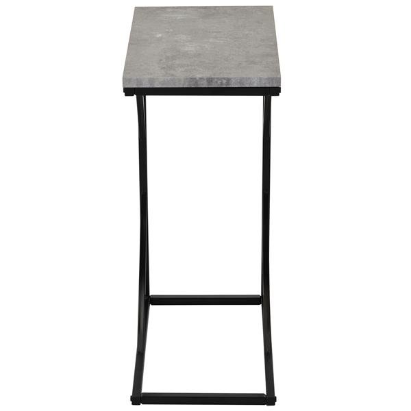 New Design C Shape Table Distress Turquoise Blue Wooden Top and Black Powder Coat Metal Finish Base Coffee Table for Home Hotel