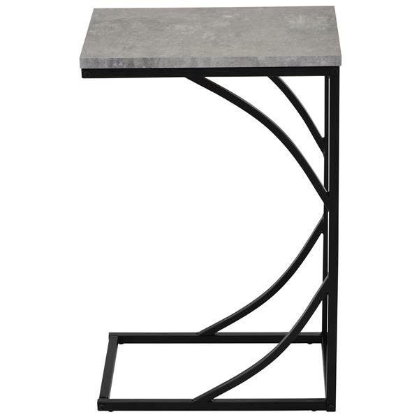 New Design C Shape Table Distress Turquoise Blue Wooden Top and Black Powder Coat Metal Finish Base Coffee Table for Home Hotel