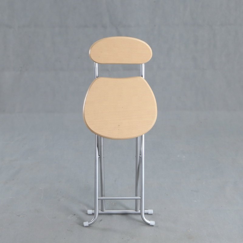 metal high foldable bar stool wood seat chair with back
