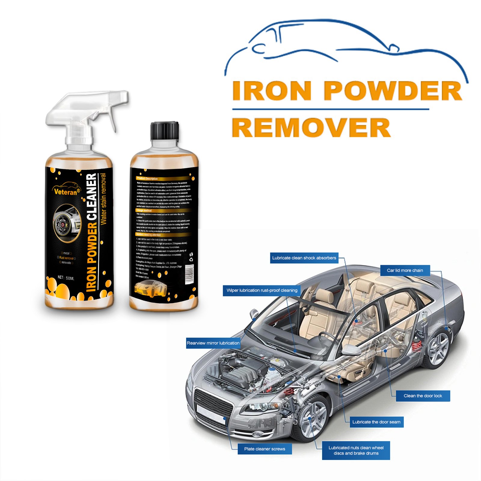 OEM iron powder cleaner Paint Glass Car interior Wheel cleaning Maintenance Car care