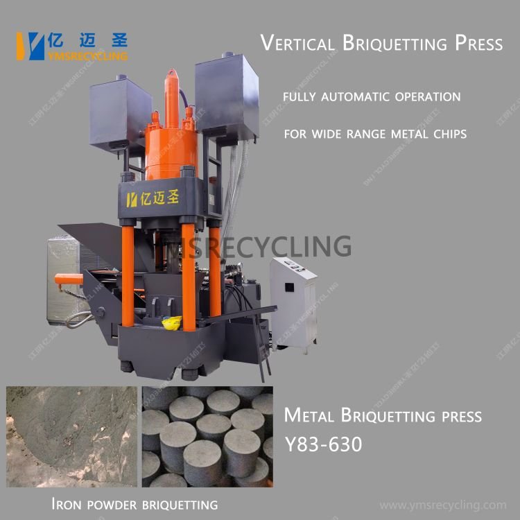 Vertical Y83-630 Hydraulic Briquetting machine for iron chips briquetting press