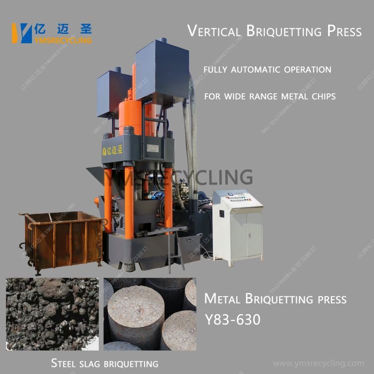 Vertical Y83-630 Hydraulic Briquetting machine for iron chips briquetting press