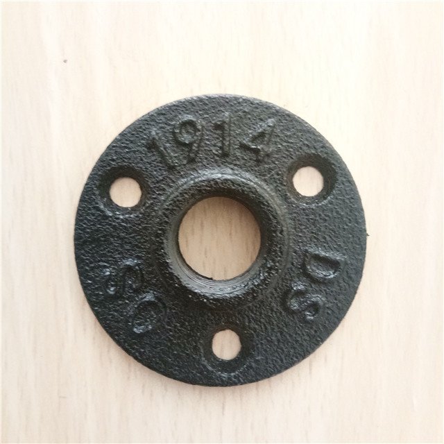 furniture pipe fittings black cast iron thread floor flange with 1/2" and 3/4"