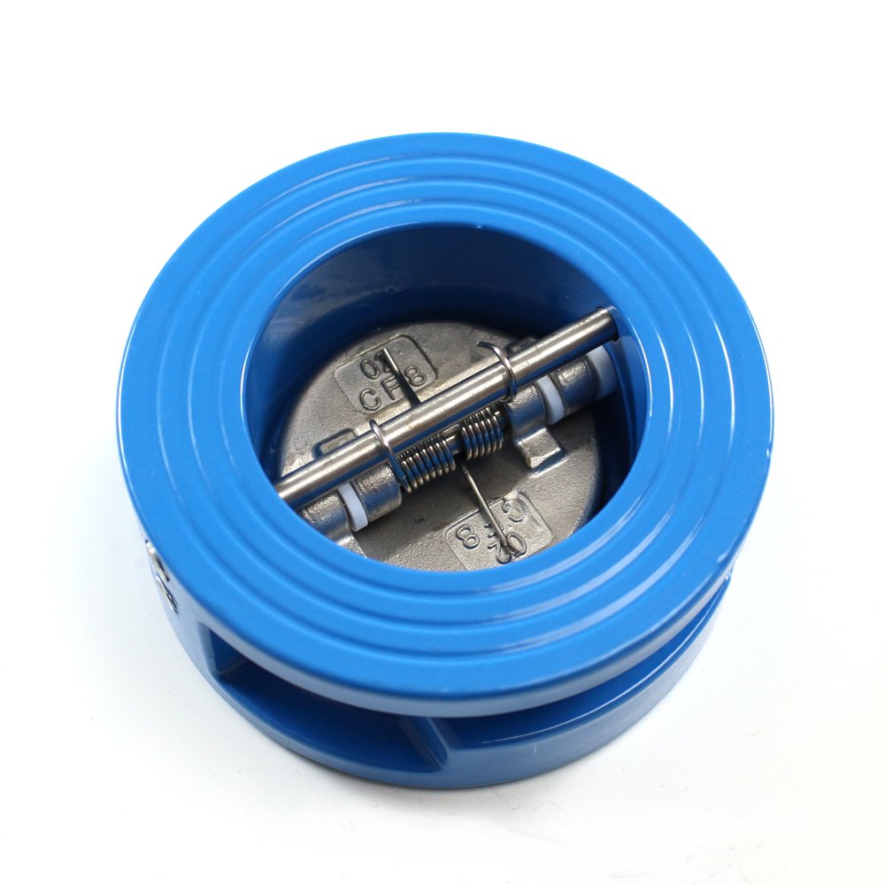 DN50 2" PN16 double disc butterfly type non return valve wafer check valve