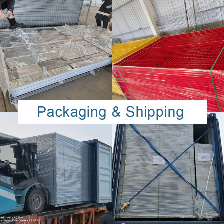Mobile portable iron security fencing canada metal temp fence 6x9.5ft temporary fence panels for construction site