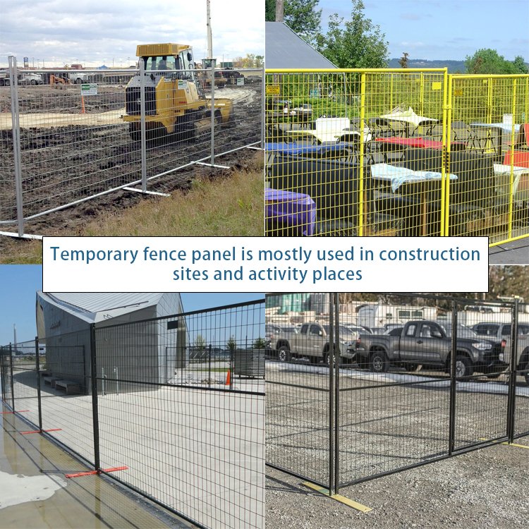 Mobile portable iron security fencing canada metal temp fence 6x9.5ft temporary fence panels for construction site