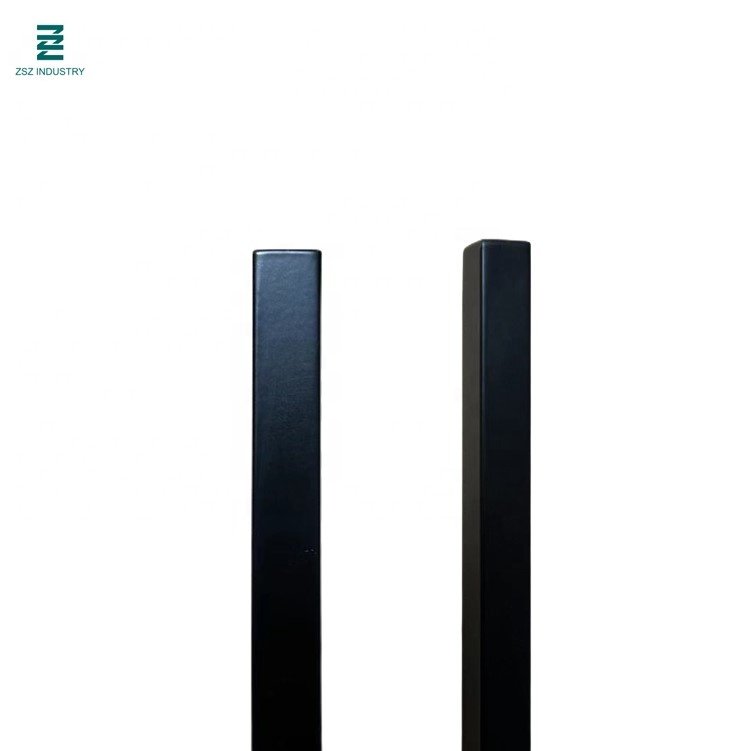New Design 1/2" 36" Length Matt Black Square Landing Double Knuckle Wrought Iron Baluster Solid Metal Stair Spindle