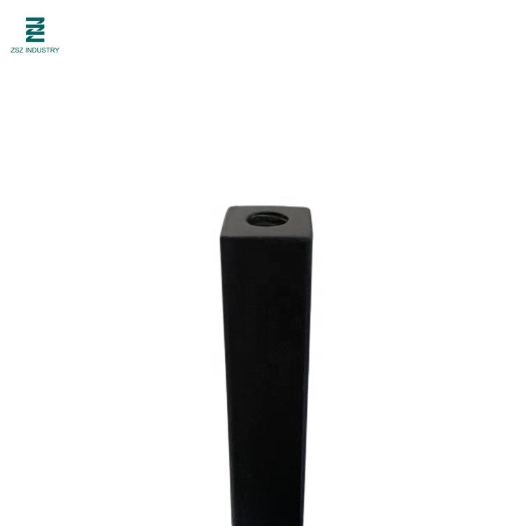New Design 1/2" 36" Length Matt Black Square Landing Double Knuckle Wrought Iron Baluster Solid Metal Stair Spindle