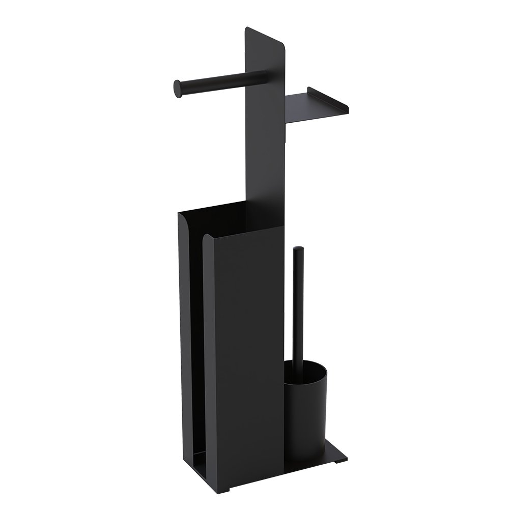 New design iron powder coating toilet roll paper holder with toilet brush