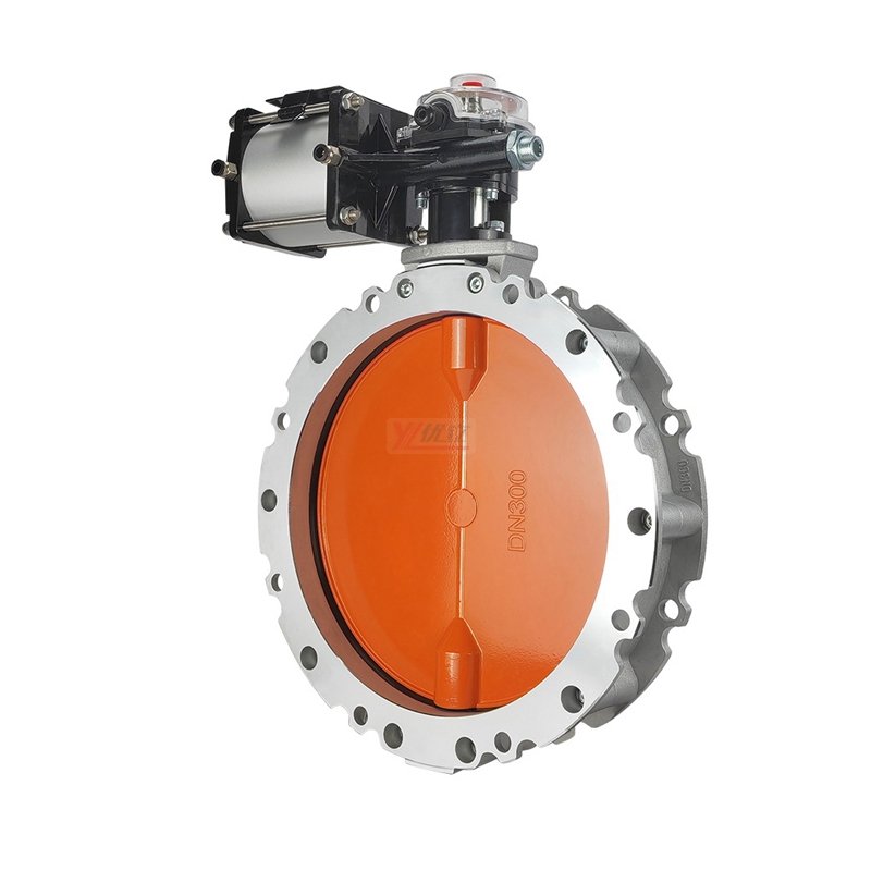YOULI v1fs v2fs aluminum alloy powder Concrete mixing plant DN100 DN600 pneumatic double single flange Dust Butterfly Valve