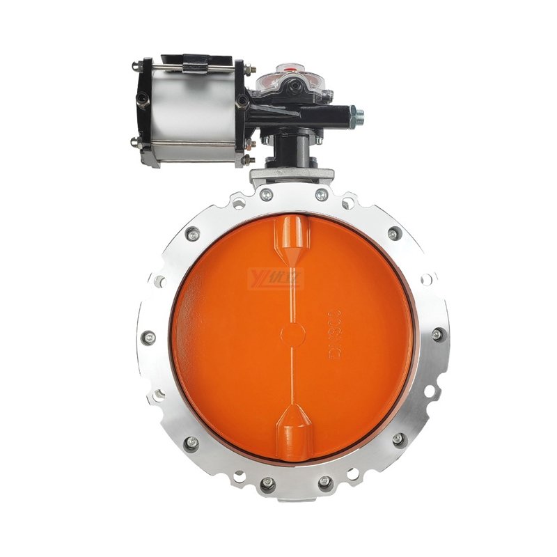 YOULI v1fs v2fs aluminum alloy powder Concrete mixing plant DN100 DN600 pneumatic double single flange Dust Butterfly Valve