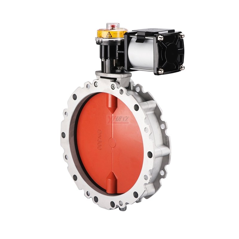 YOULI v1fs v2fs aluminum alloy powder Concrete mixing plant DN100 DN600 pneumatic double single flange Dust Butterfly Valve
