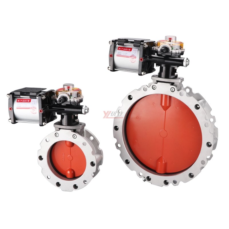 YOULI v1fs v2fs aluminum alloy powder Concrete mixing plant DN100 DN600 pneumatic double single flange Dust Butterfly Valve