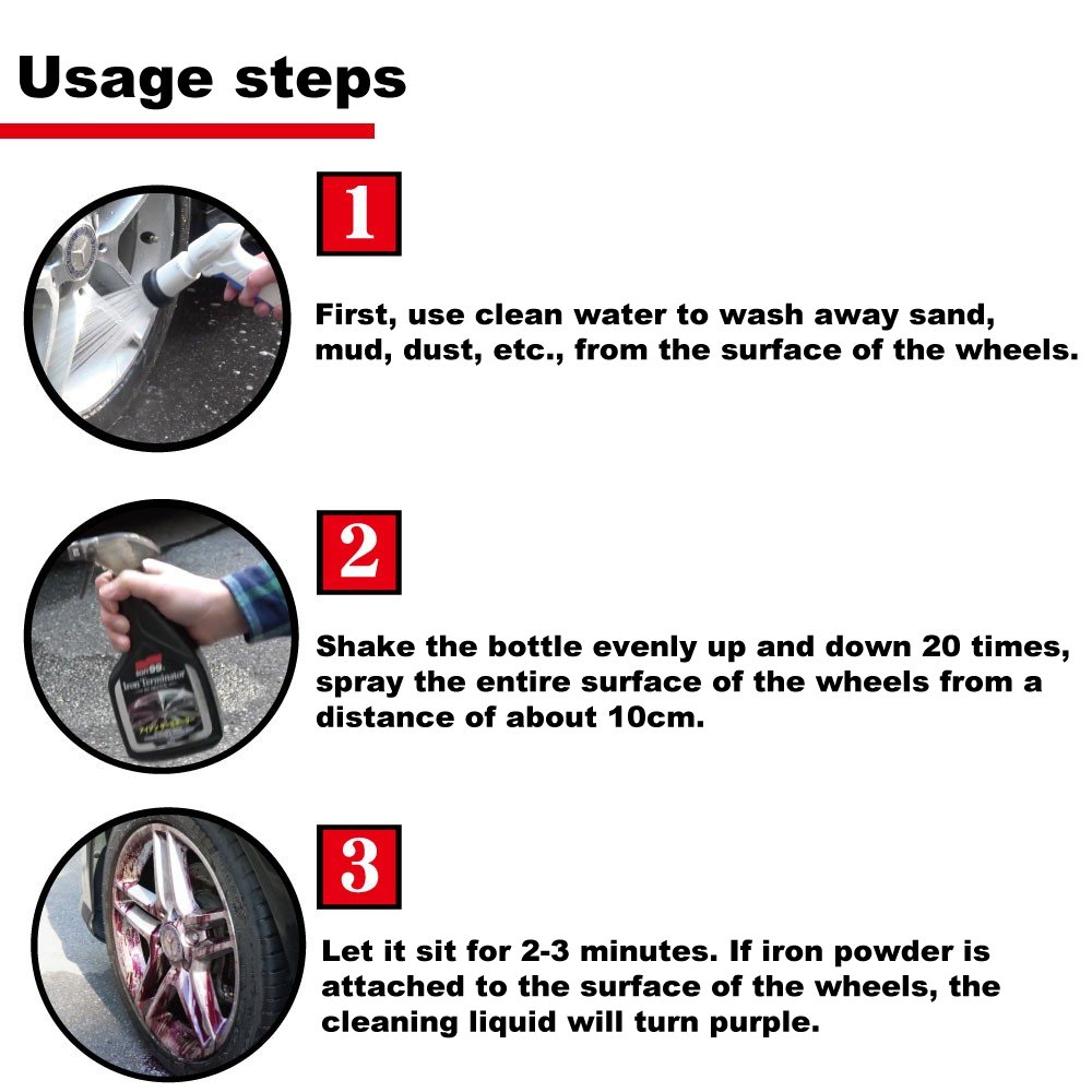 Strong iron powder cleaner for cleaning tire aluminum rims