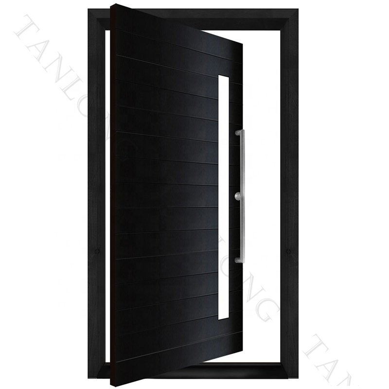 Custom High Quality Wrought Iron Simple Panel Modern Doors Exterior Pivot Design Entry Door