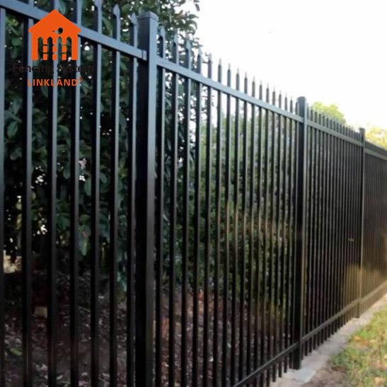 Wholesale Iron Fence Panels Decorative Metal steel square tube fence designs Black Wrought Iron Galvanized Steel Fence