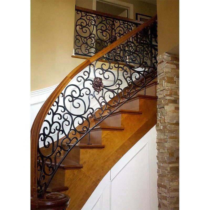 Indoor staircase handrail wrought iron balcony staircase stairs railing design balustrades