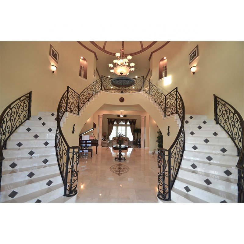 Indoor staircase handrail wrought iron balcony staircase stairs railing design balustrades