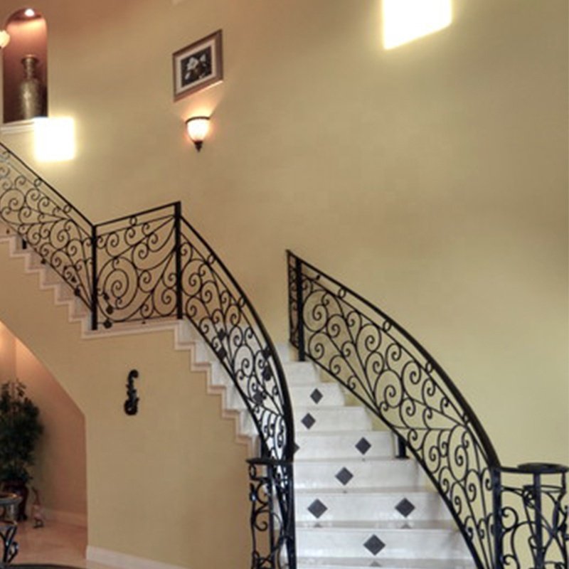 Indoor staircase handrail wrought iron balcony staircase stairs railing design balustrades