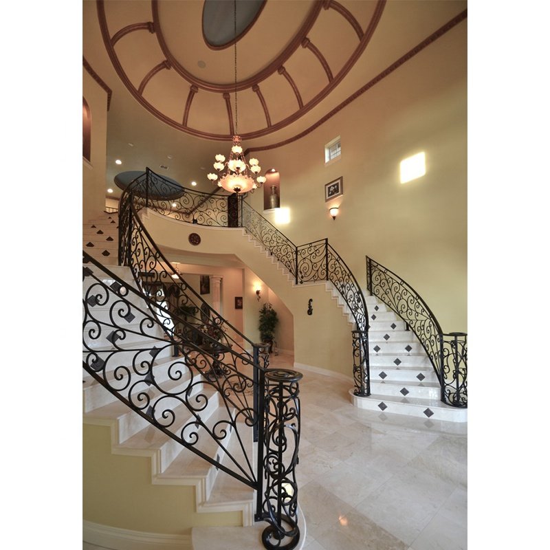 Indoor staircase handrail wrought iron balcony staircase stairs railing design balustrades