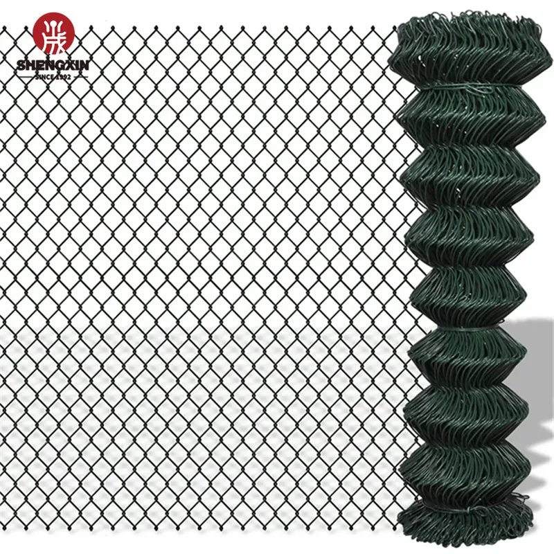 Customized Size Hot Dipped Galvanized And Pvc Coated Farm Garden Football Field Chain Link Mesh Wire Fence Price