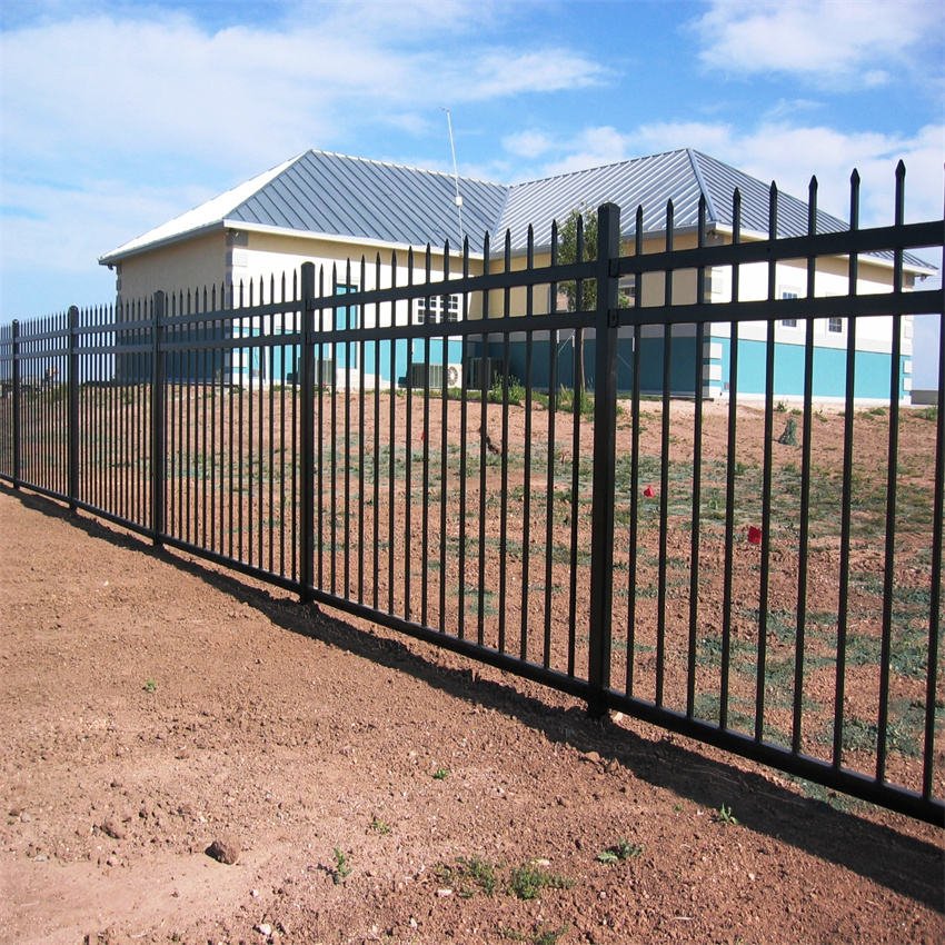 Galvanized Black Powder Painted Panel Used Steel Fence Aluminum Fencing