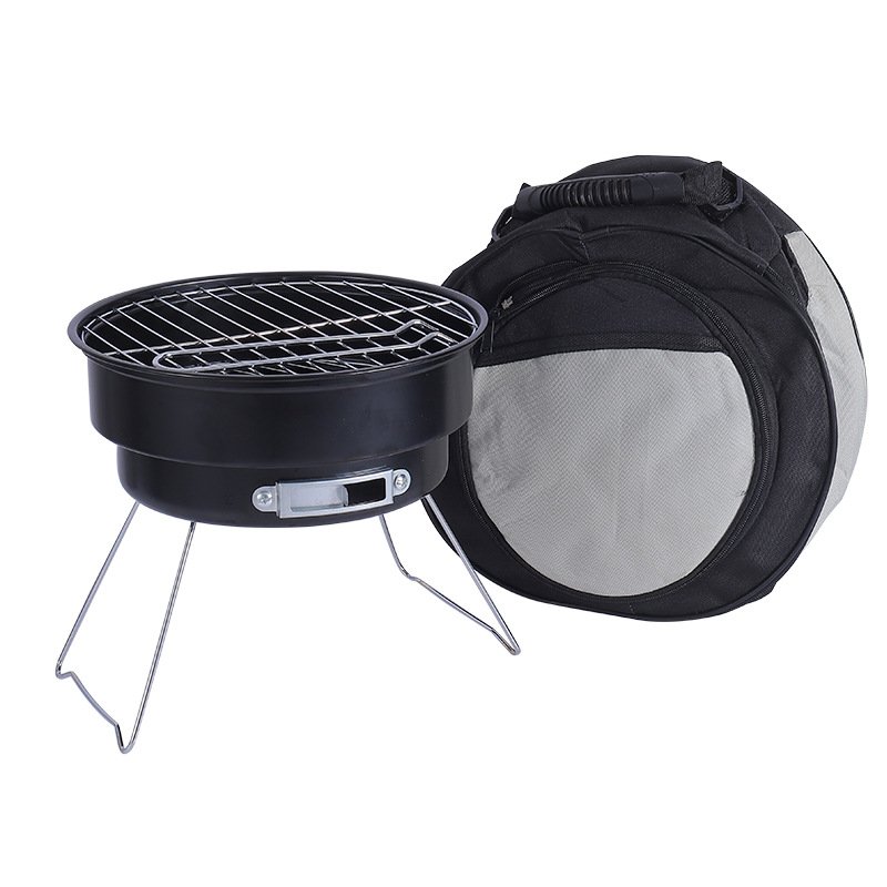 Wholesale 26cm Portable Carbon Oven Foldable BBQ Stove Outdoor Barbecue Happy Home Charcoal Grills Made Iron Metal Steel Barrel