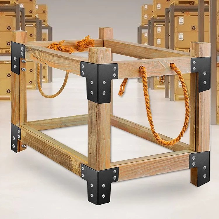 Indoor Outdoor Furniture Corner Brackets Iron Workbench Corner Angle Bracket Kit For Desk Shop Table