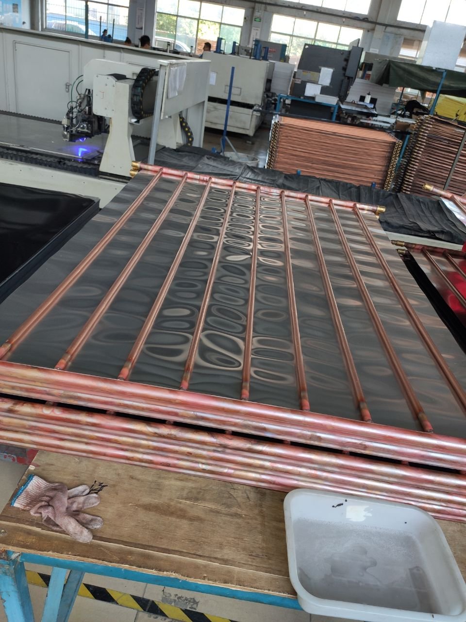 Black Chrome Aluminum Fin Powder Coating Solar Collector
