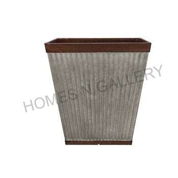 Top Selling Classical Design With High Quality Vintage Antique Powder Coated Finishing Large Square Shape Metal Iron Planters .